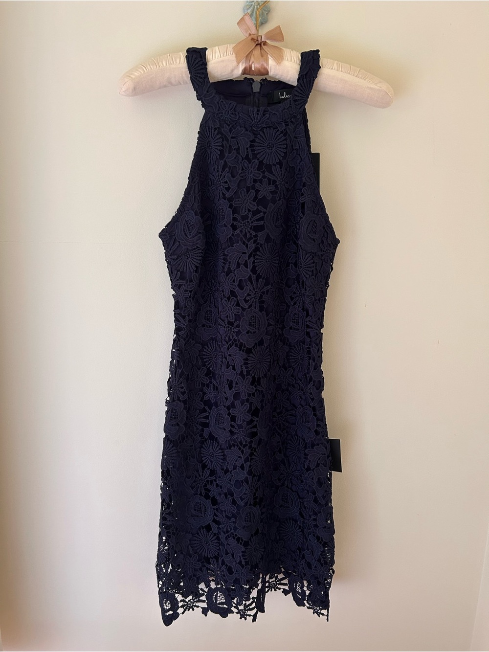 Lulus “Love Poem” Navy Lace/Crochet Mini Dress
Size: XS
NWT